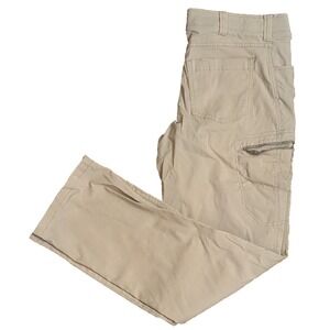 Wrangler Mens 34x32 Khaki (Tan) Cargo Pants Hiking Breathable Light Performance